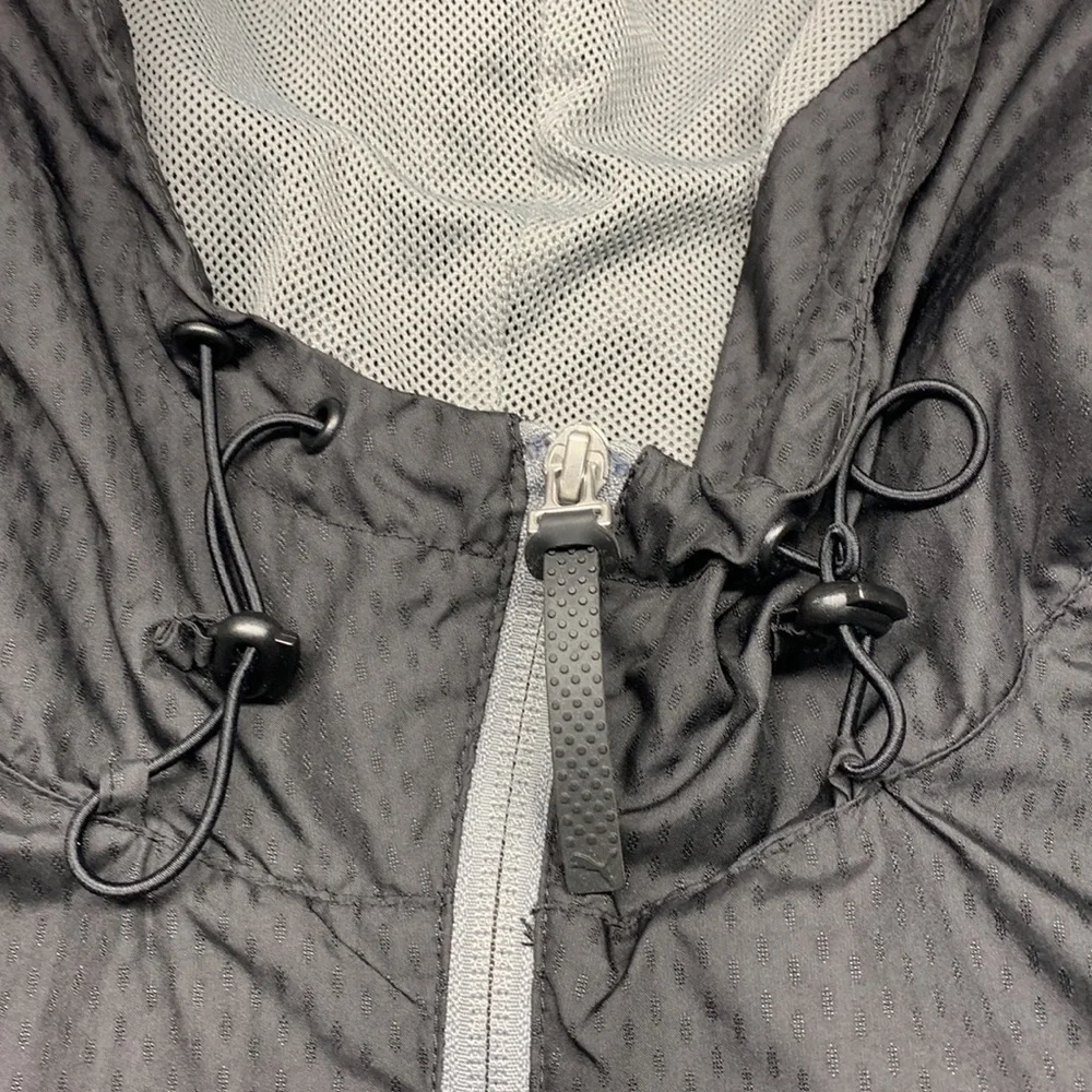 Puma Sport Life Style Wind Breaker Jacket Elasticized Waist Black Size Medium - Picture 4 of 15